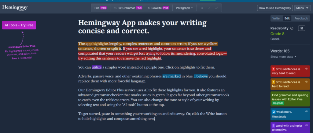 Hemingway Editor